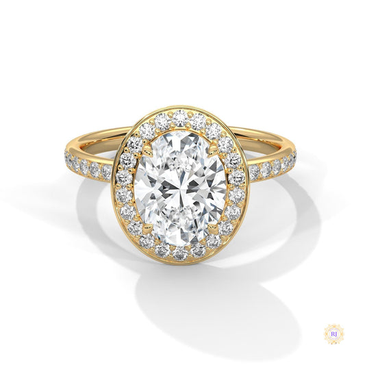 2.50 Ct. Oval Halo Lab Diamond Engagement Ring