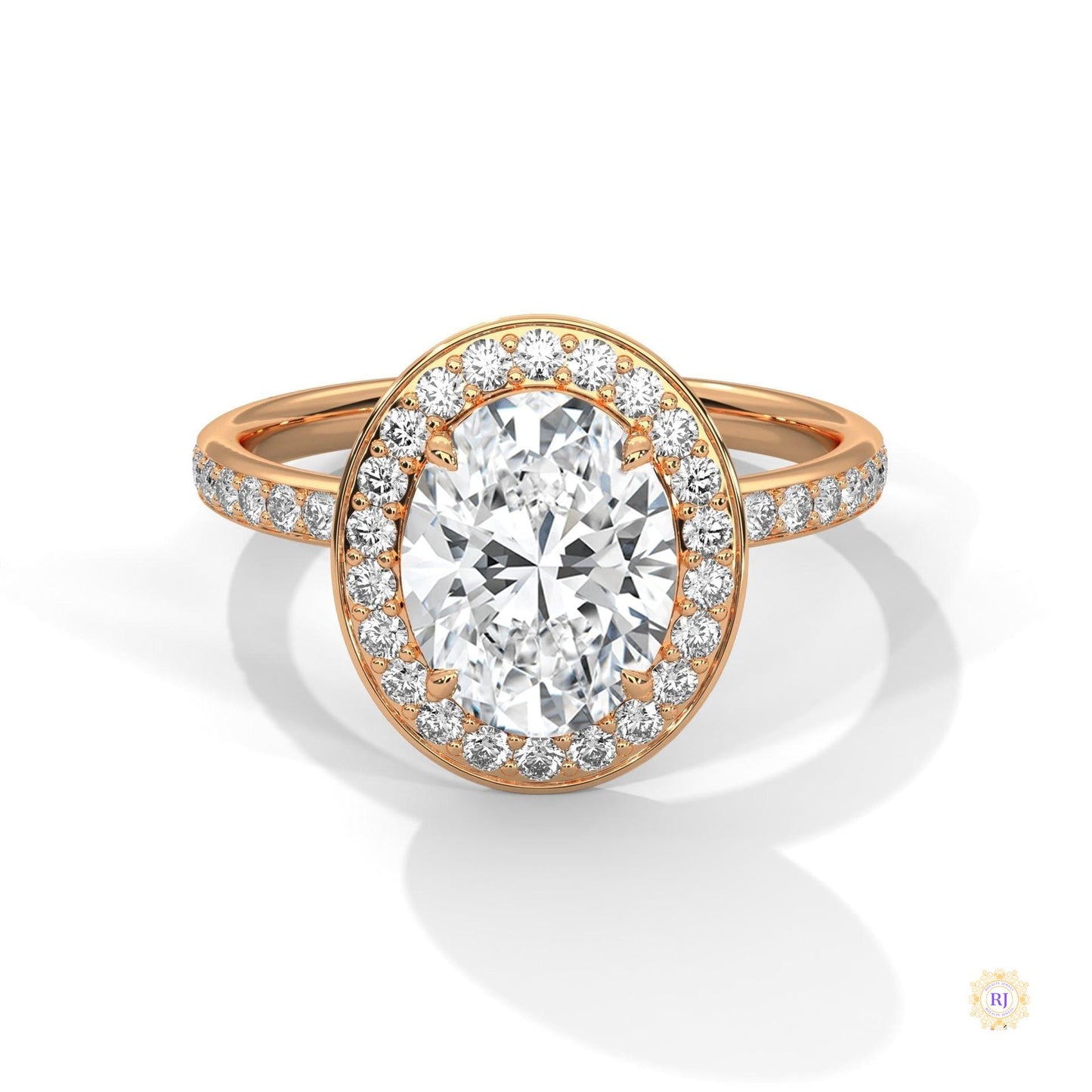 2.50 Ct. Oval Halo Lab Diamond Engagement Ring
