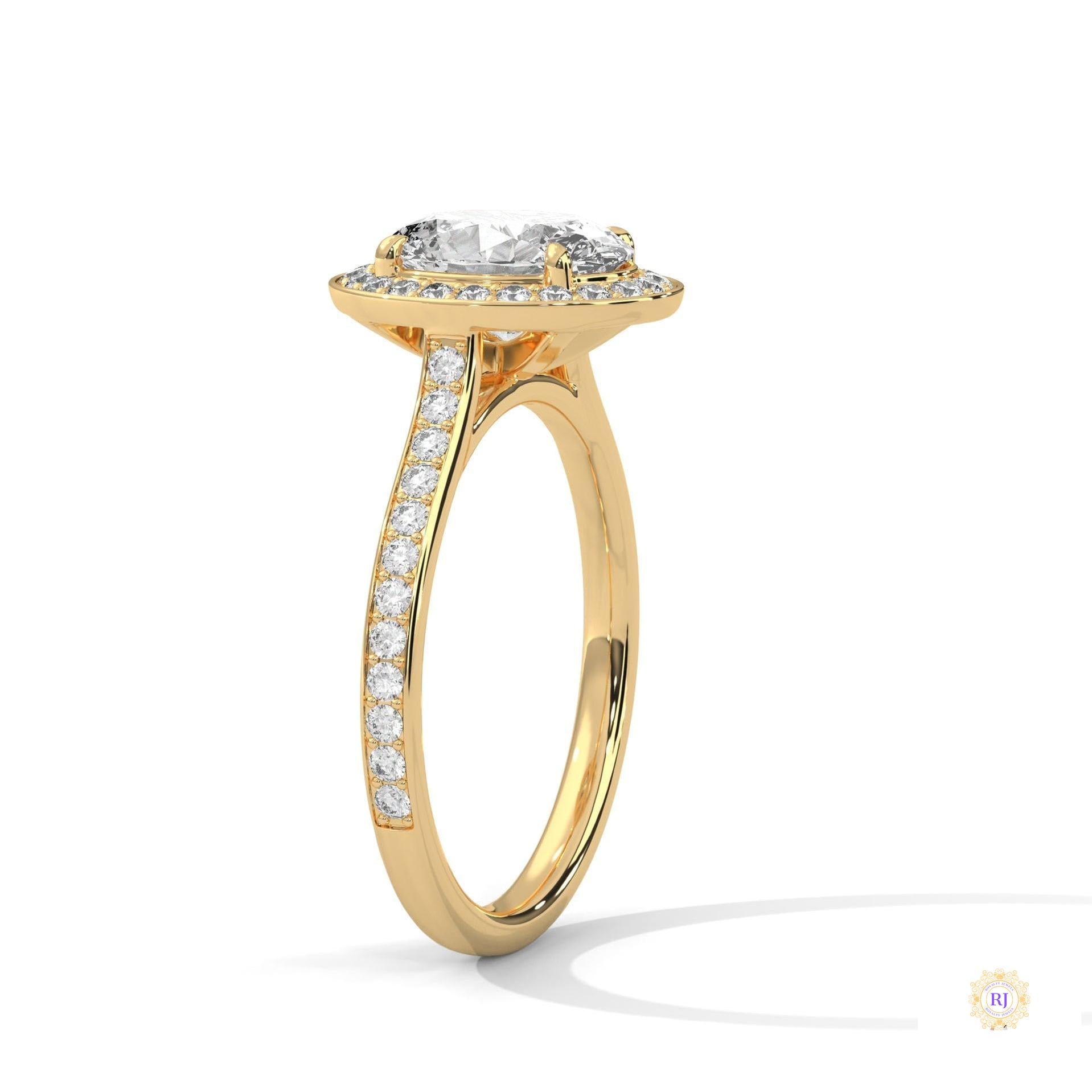 2.50 Ct. Oval Halo Lab Diamond Engagement Ring