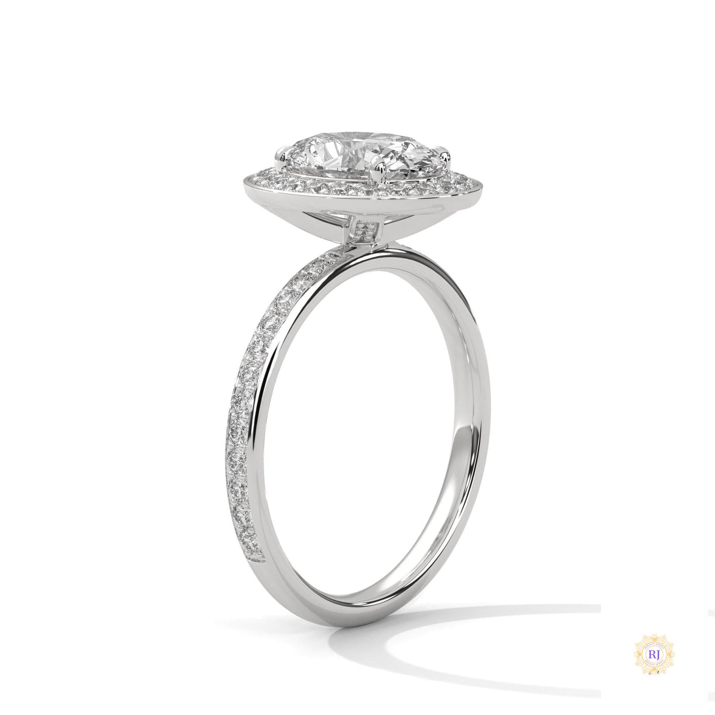 2.50 Ct. Oval Halo Lab Diamond Engagement Ring