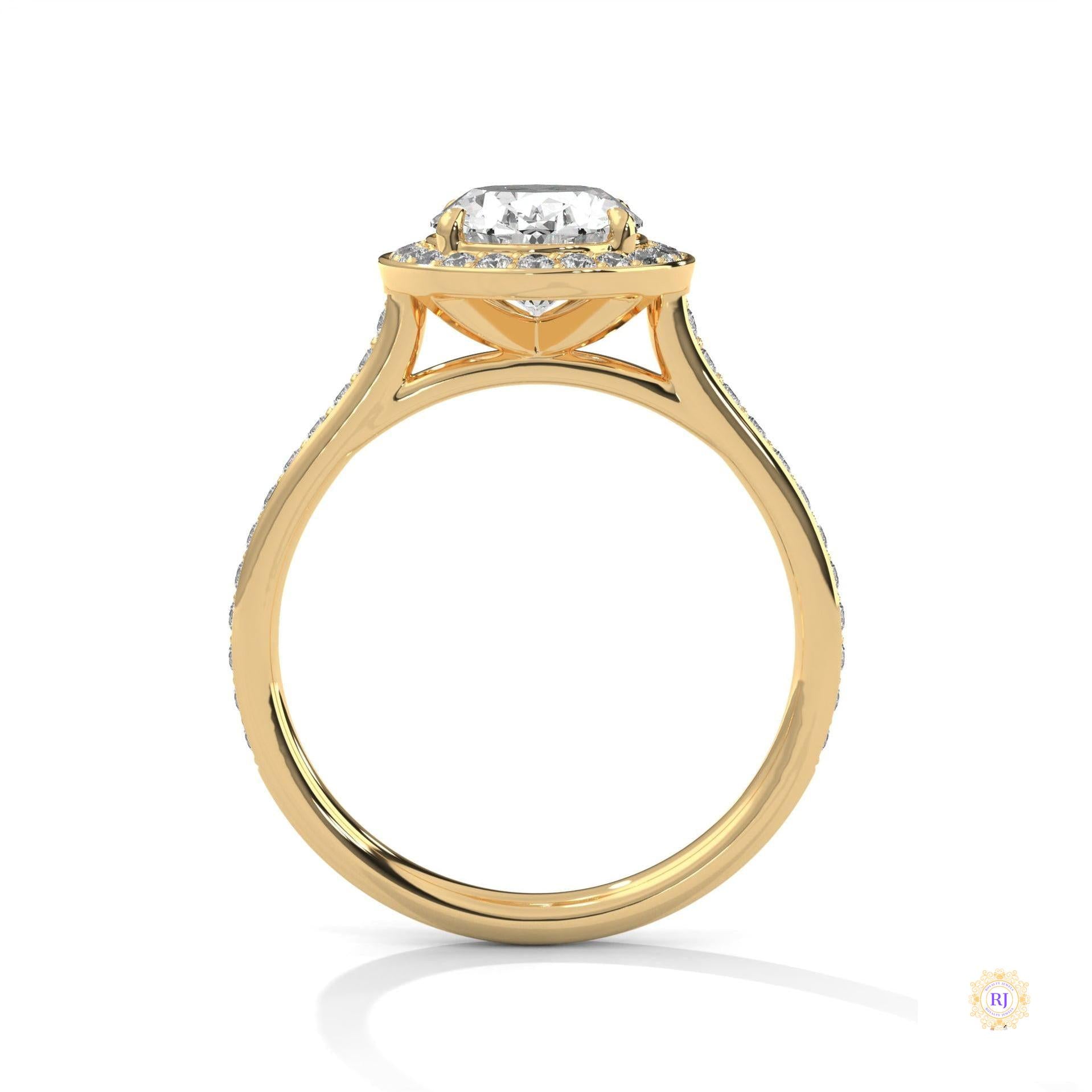 2.50 Ct. Oval Halo Lab Diamond Engagement Ring