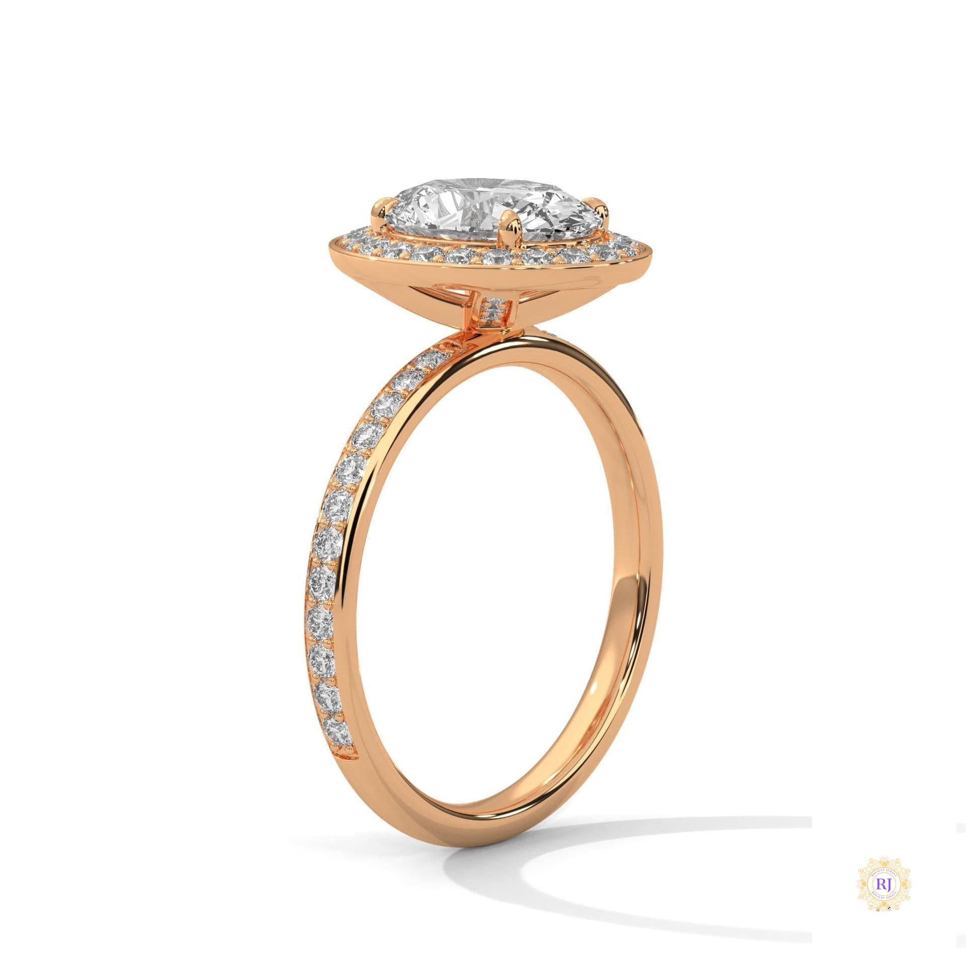 2.50 Ct. Oval Halo Lab Diamond Engagement Ring