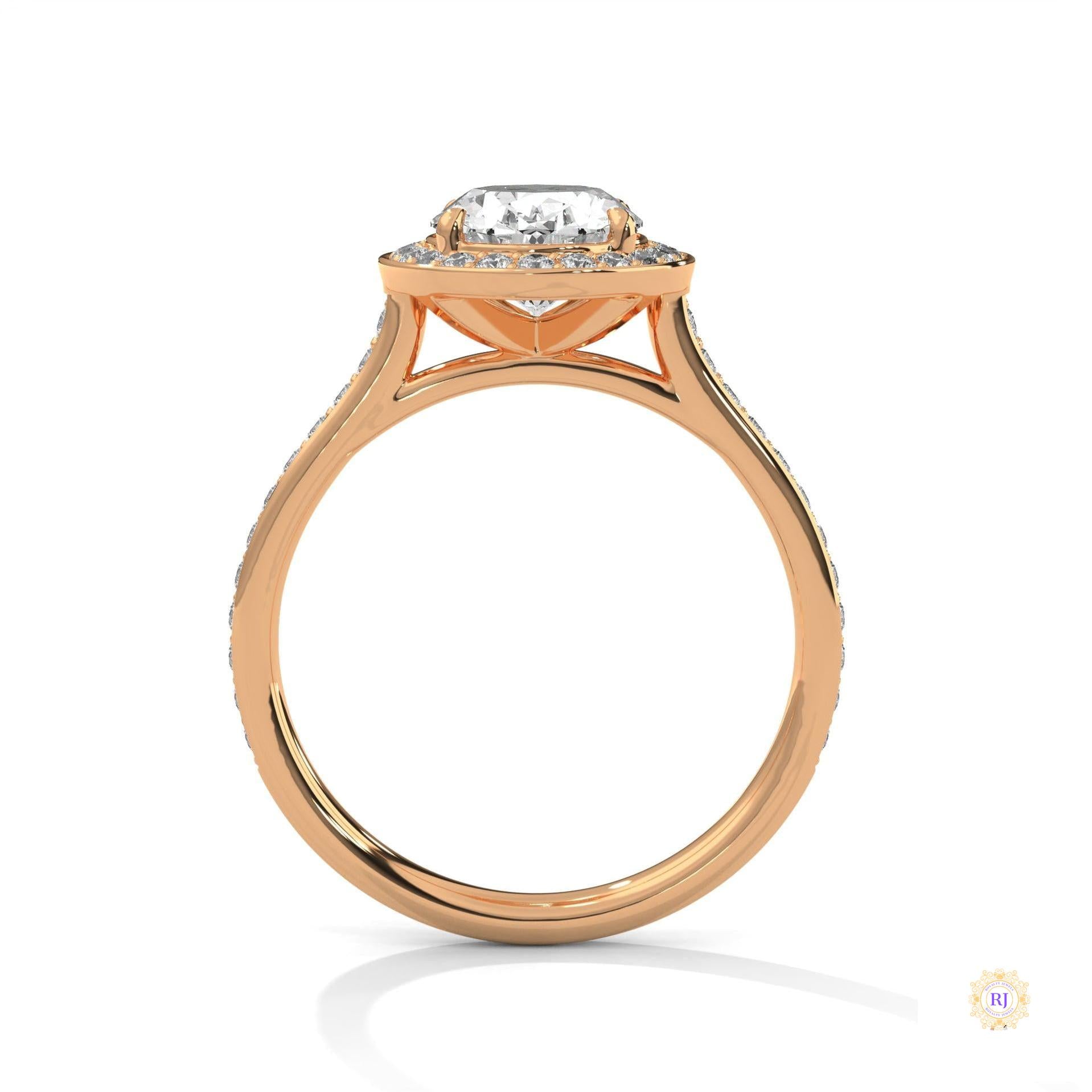 2.50 Ct. Oval Halo Lab Diamond Engagement Ring
