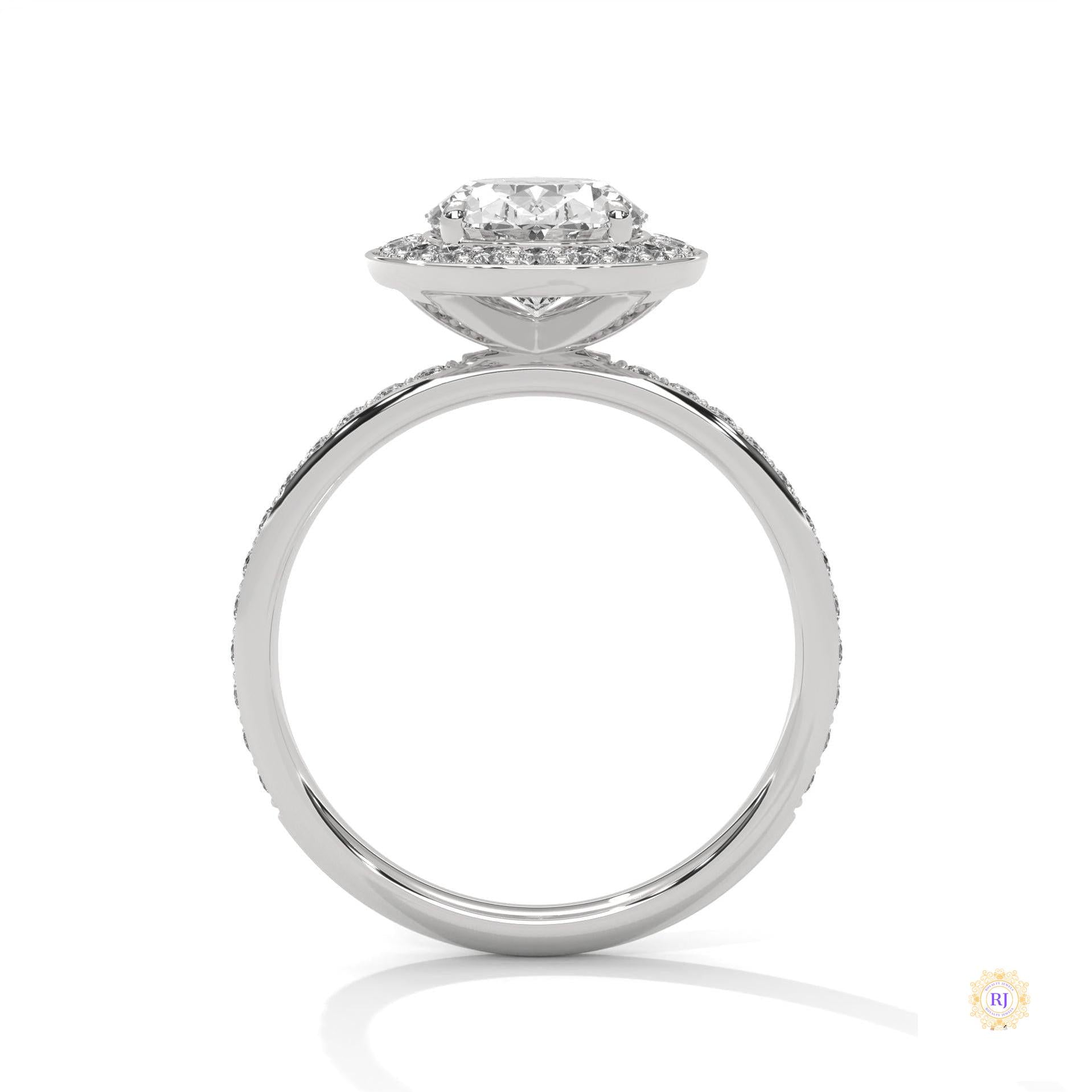 2.50 Ct. Oval Halo Lab Diamond Engagement Ring