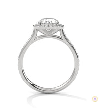 2.50 Ct. Oval Halo Lab Diamond Engagement Ring
