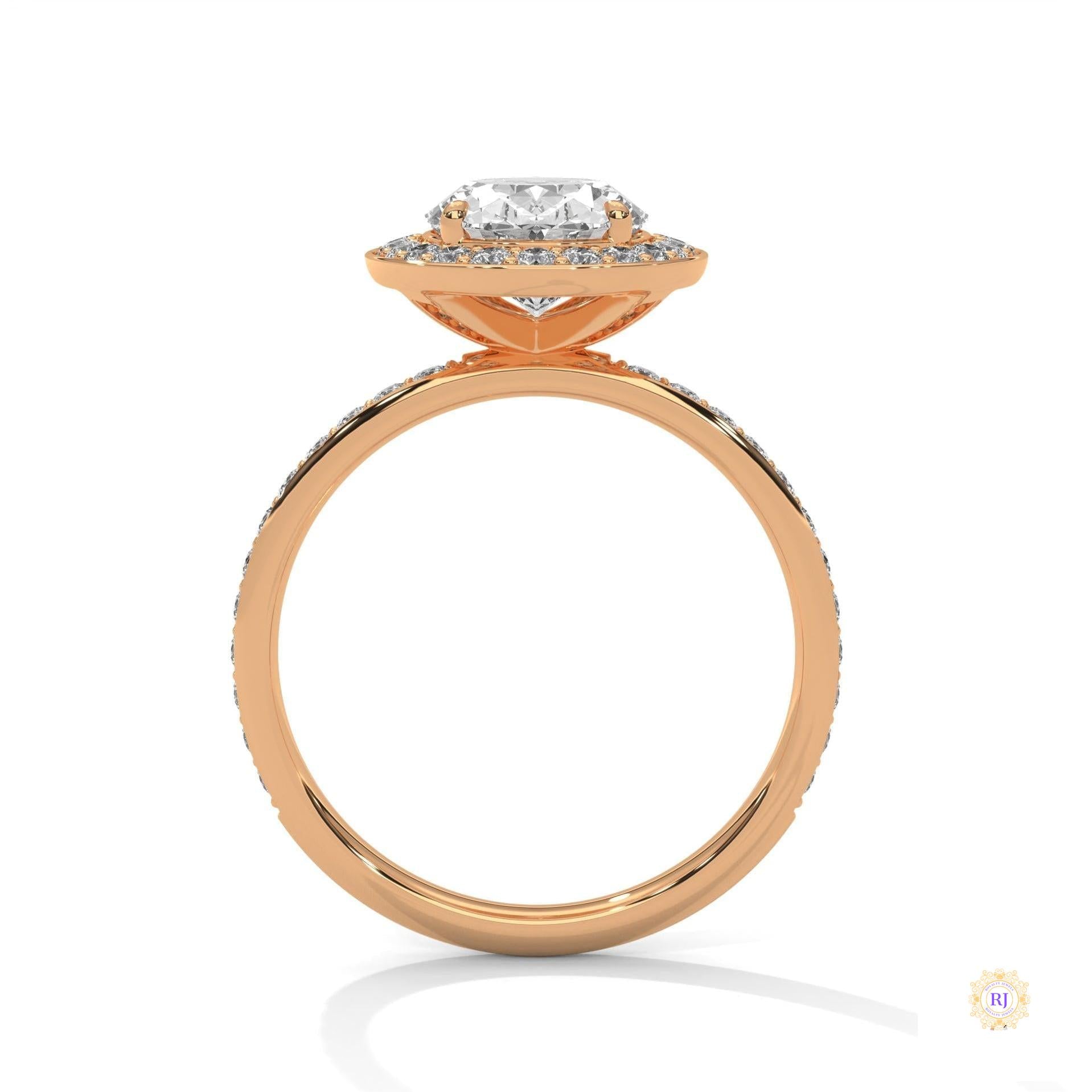 2.50 Ct. Oval Halo Lab Diamond Engagement Ring