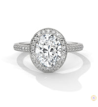 2.50 Ct. Oval Halo Lab Diamond Engagement Ring