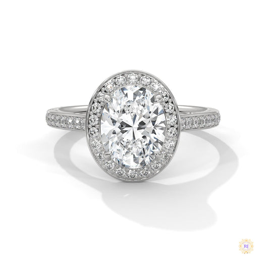 2.50 Ct. Oval Halo Lab Diamond Engagement Ring
