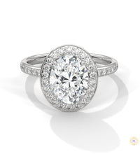 2.50 Ct. Oval Halo Lab Diamond Engagement Ring