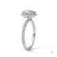 2.50 Ct. Oval Halo Lab Diamond Ring
