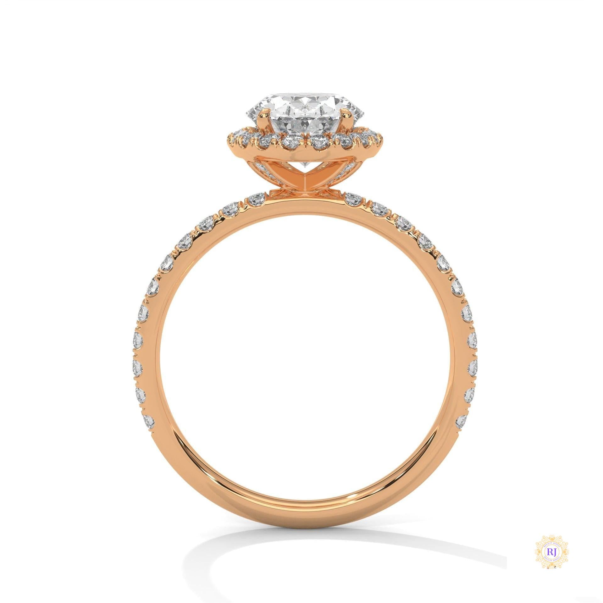 2.50 Ct. Oval Halo Lab Diamond Ring