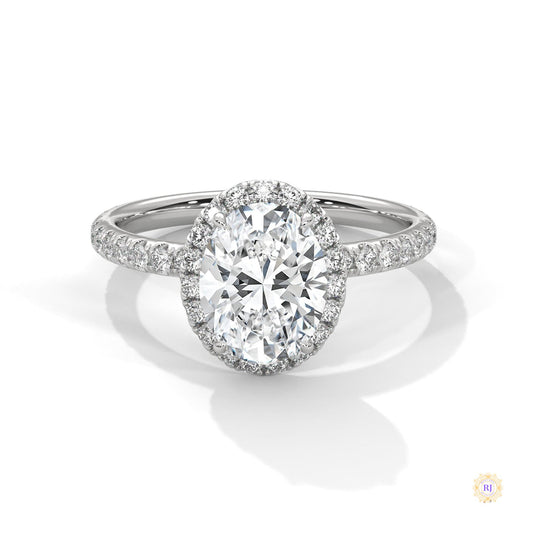 2.50 Ct. Oval Halo Lab Diamond Ring