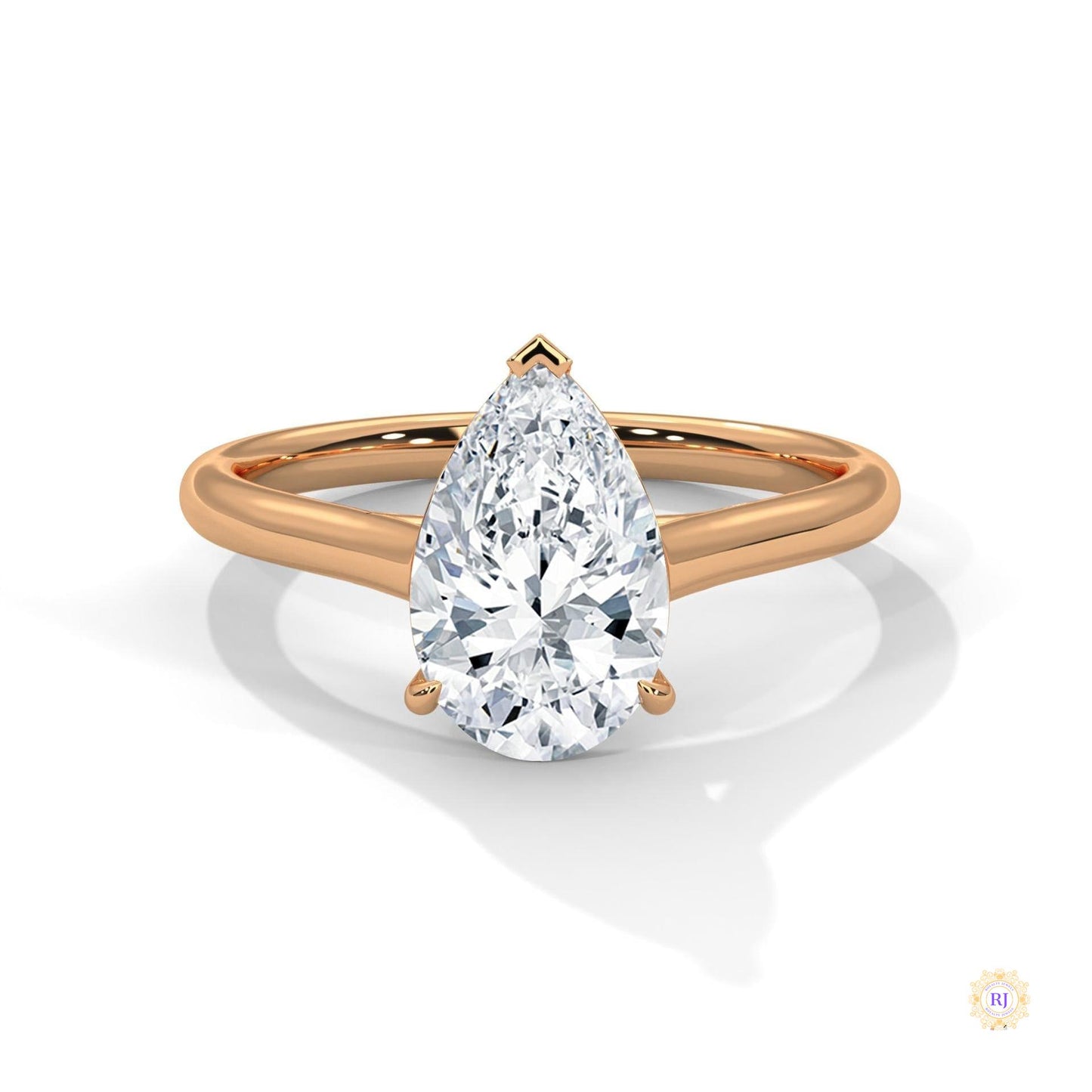 2.50 Ct. Pear Solitaire Lab Diamond Ring