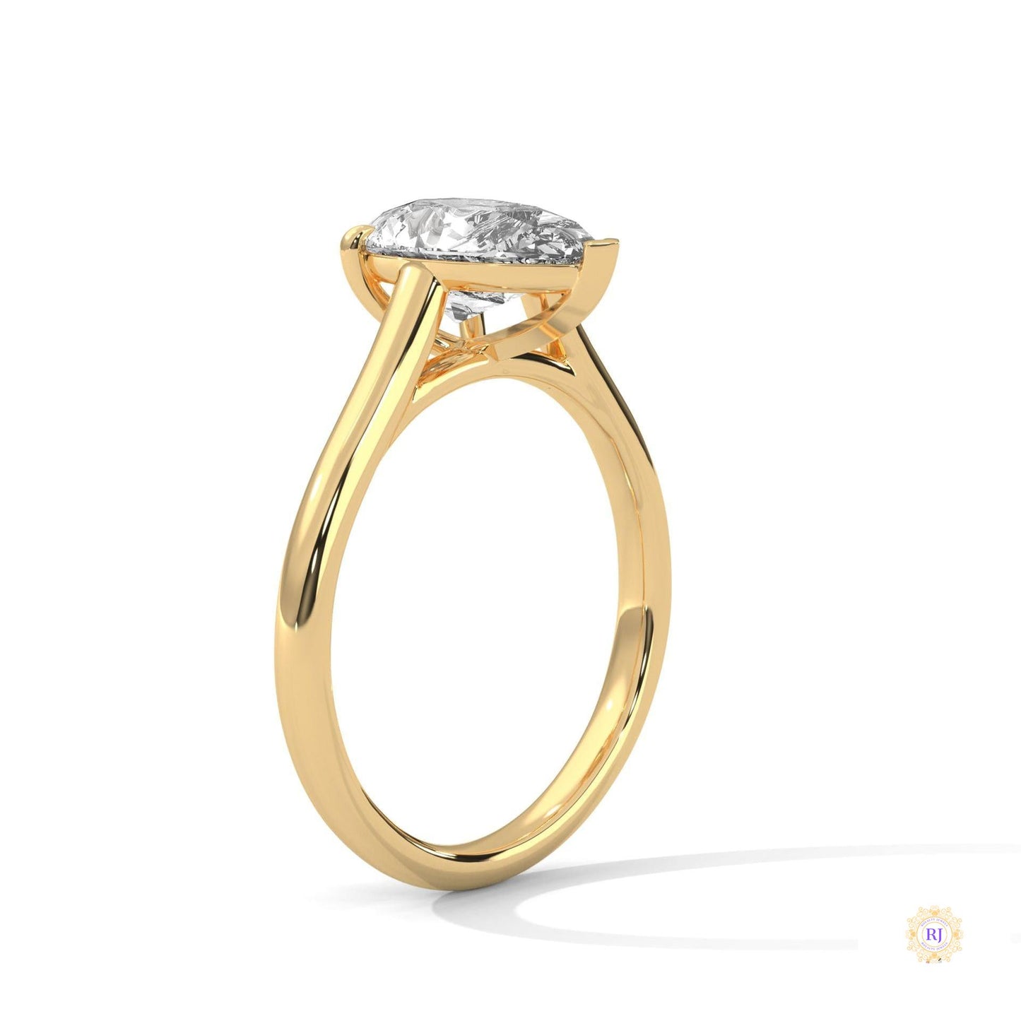 2.50 Ct. Pear Solitaire Lab Diamond Ring