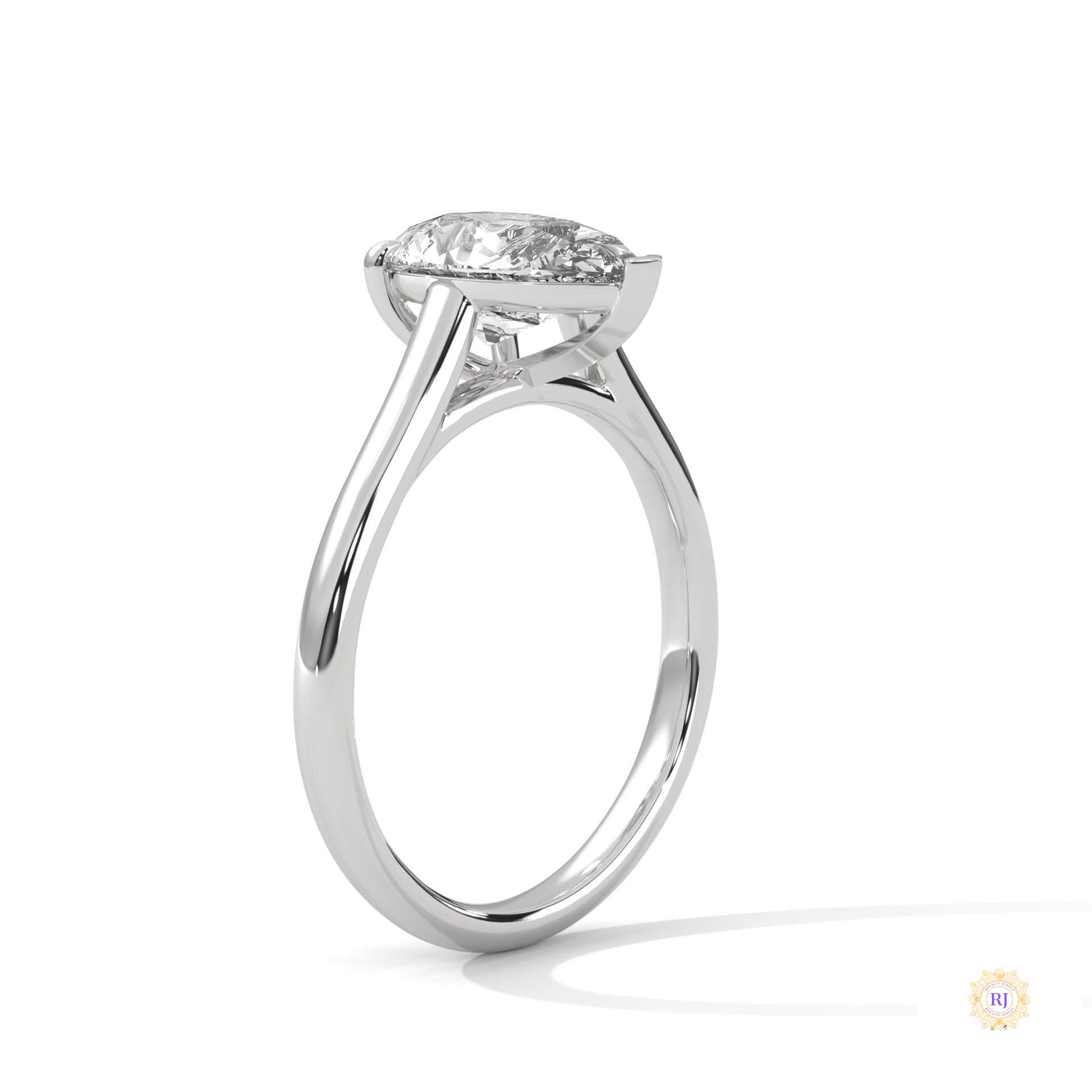 2.50 Ct. Pear Solitaire Lab Diamond Ring