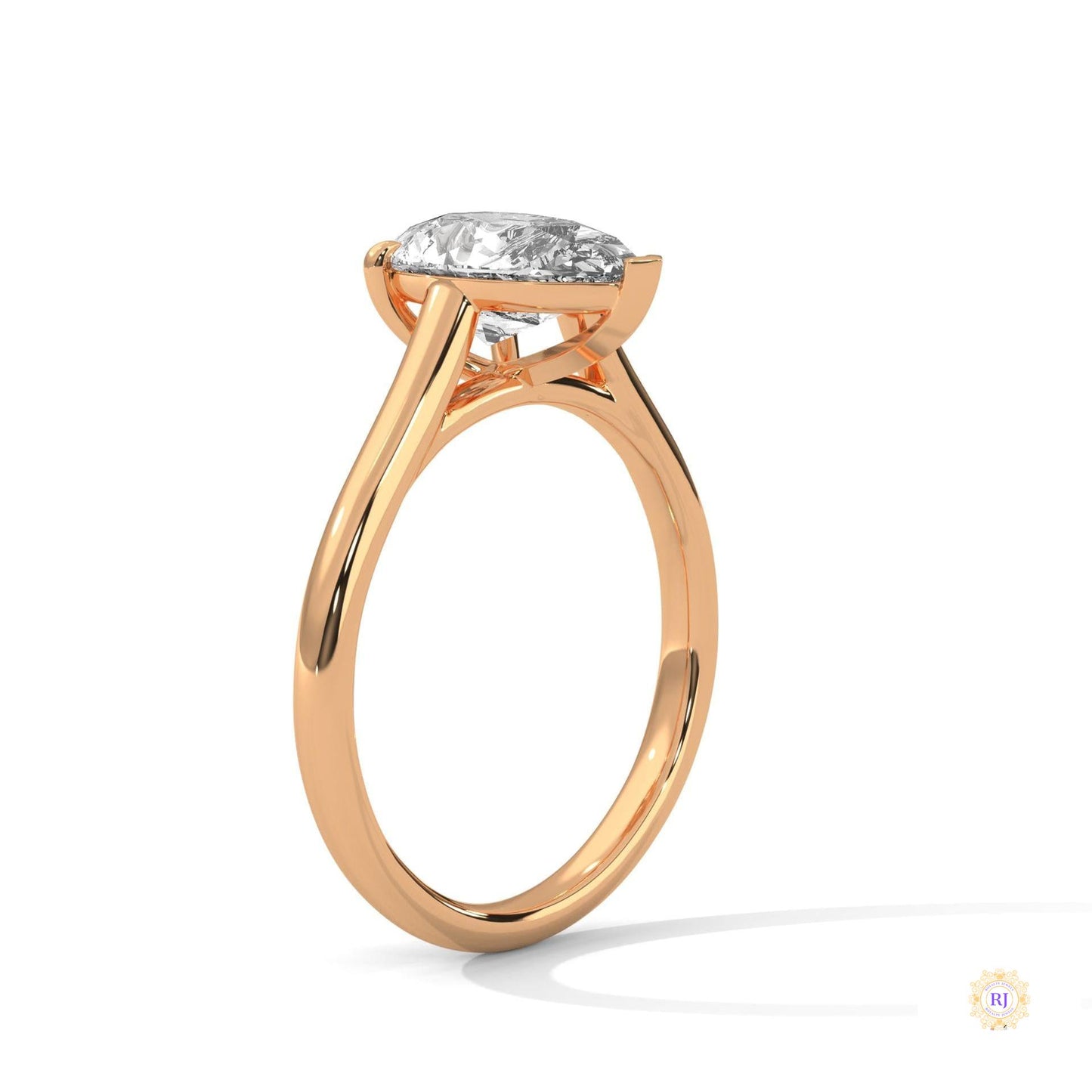 2.50 Ct. Pear Solitaire Lab Diamond Ring