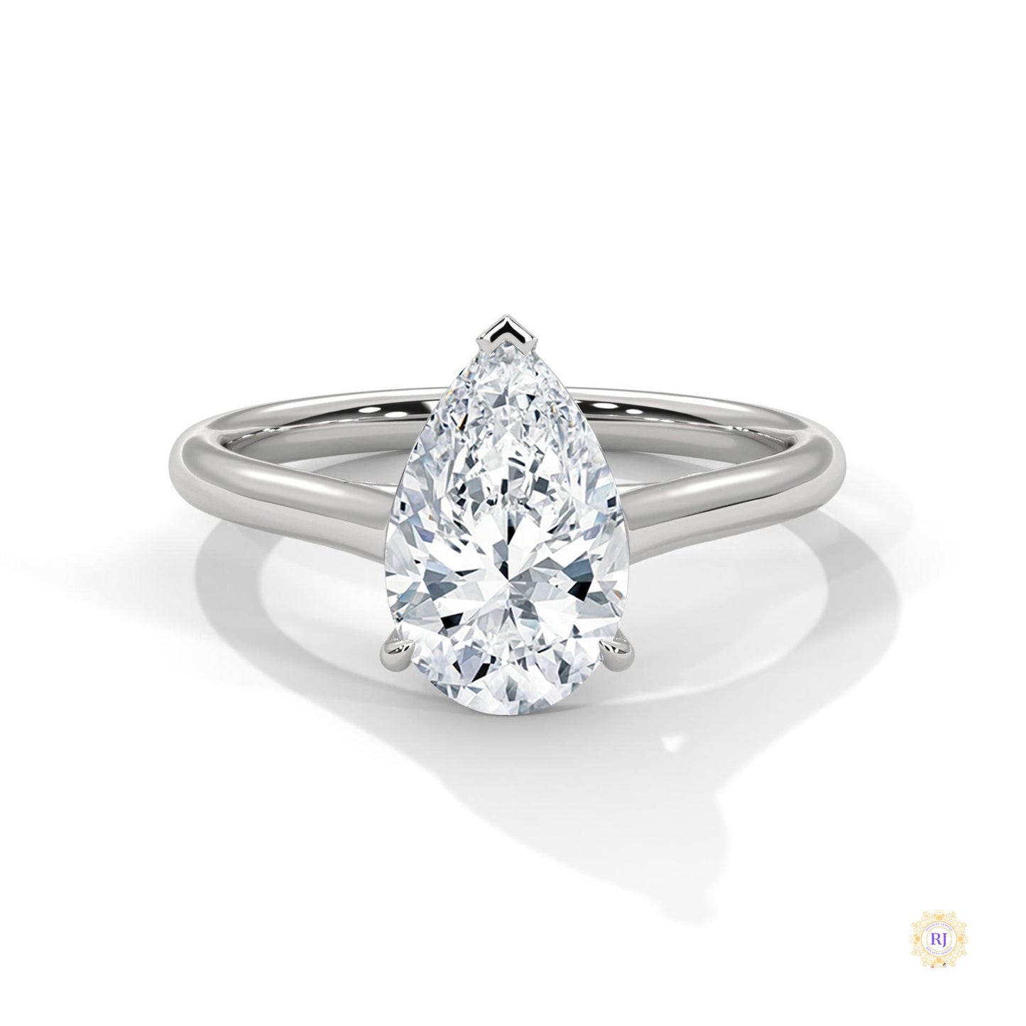 2.50 Ct. Pear Solitaire Lab Diamond Ring
