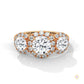 2.55 Ct. Three-Stone Halo Lab Diamond Ring