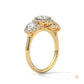 2.55 Ct. Three-Stone Halo Lab Diamond Ring
