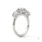 2.55 Ct. Three-Stone Halo Lab Diamond Ring