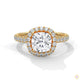 2.60 Ct. Cushion Halo Lab Diamond Engagement Ring