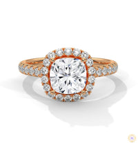 2.60 Ct. Cushion Halo Lab Diamond Engagement Ring