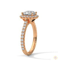 2.60 Ct. Cushion Halo Lab Diamond Engagement Ring