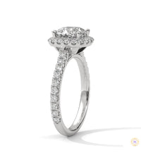 2.60 Ct. Cushion Halo Lab Diamond Engagement Ring