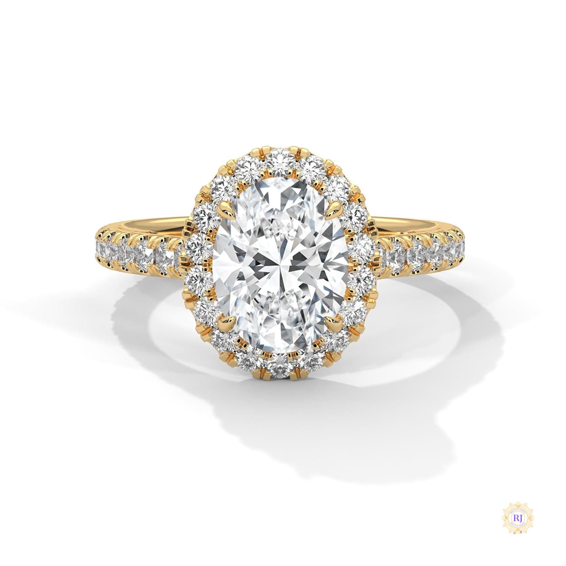 2.60 Ct. Oval Halo Diamond Ring
