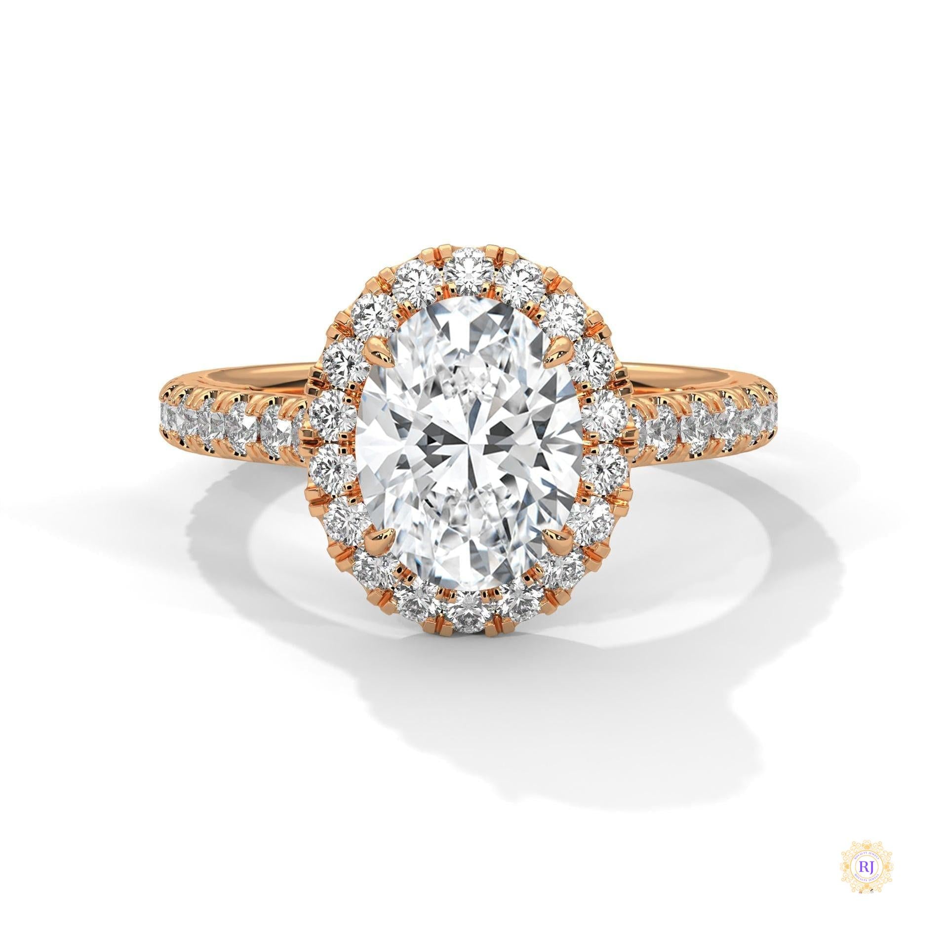 2.60 Ct. Oval Halo Diamond Ring