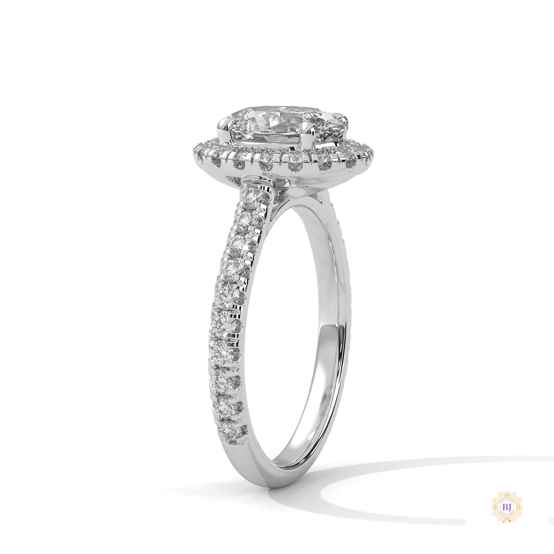 2.60 Ct. Oval Halo Diamond Ring