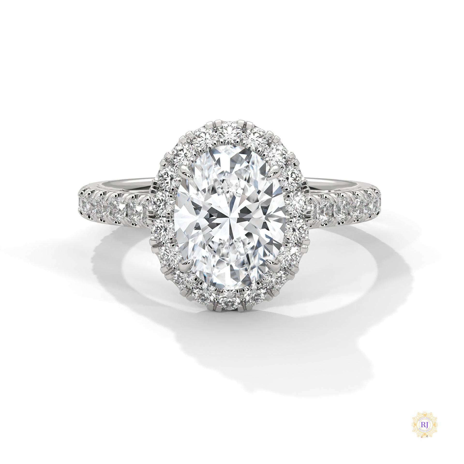 2.60 Ct. Oval Halo Diamond Ring
