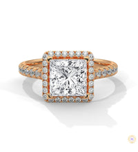2.60 Ct. Princess Cut Halo Engagement Ring
