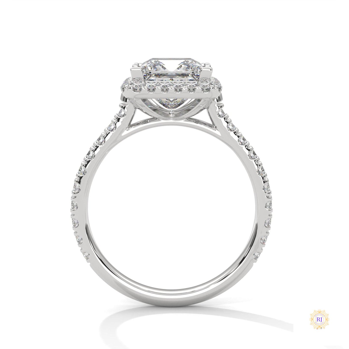 2.60 Ct. Princess Cut Halo Engagement Ring