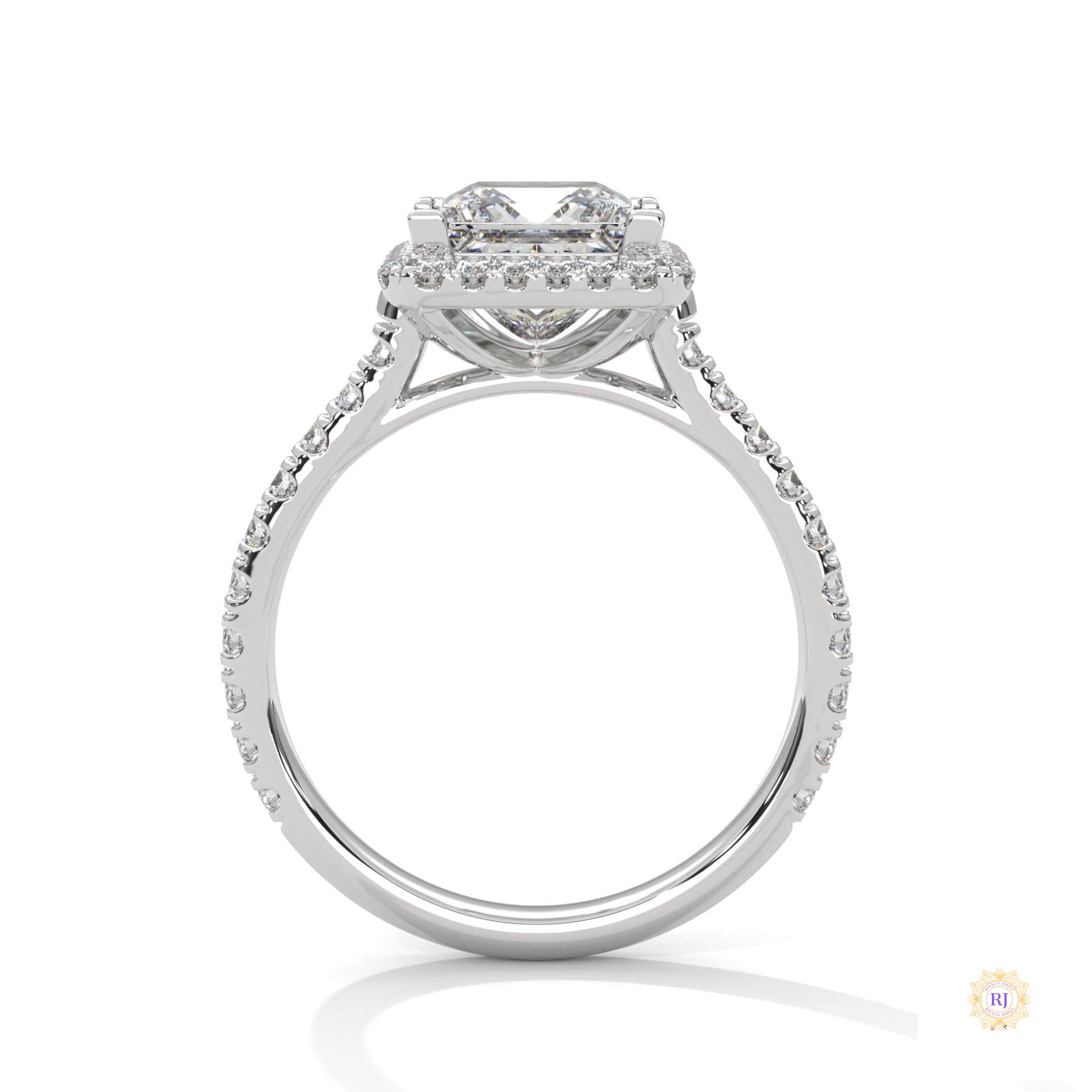 2.60 Ct. Princess Cut Halo Engagement Ring