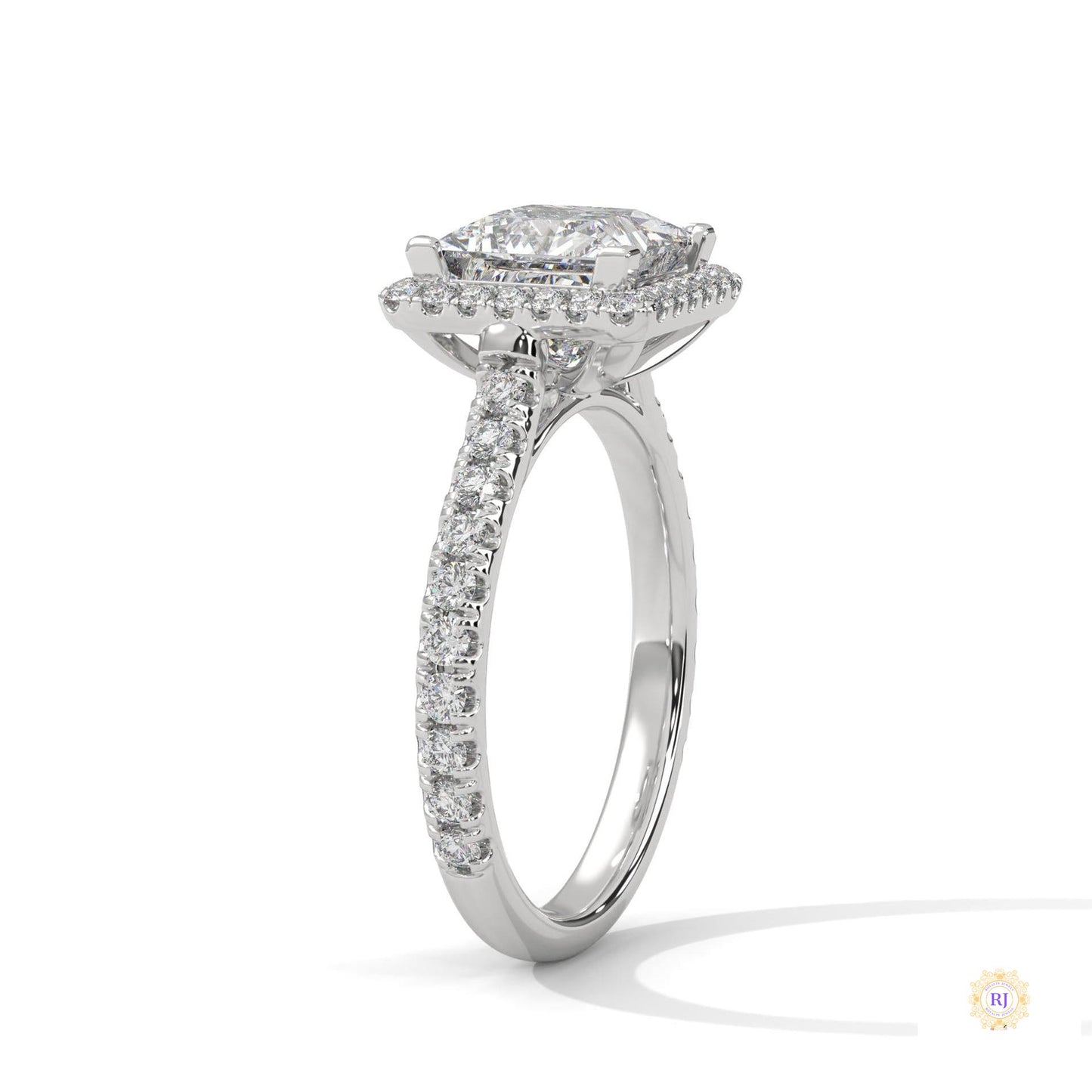 2.60 Ct. Princess Cut Halo Engagement Ring
