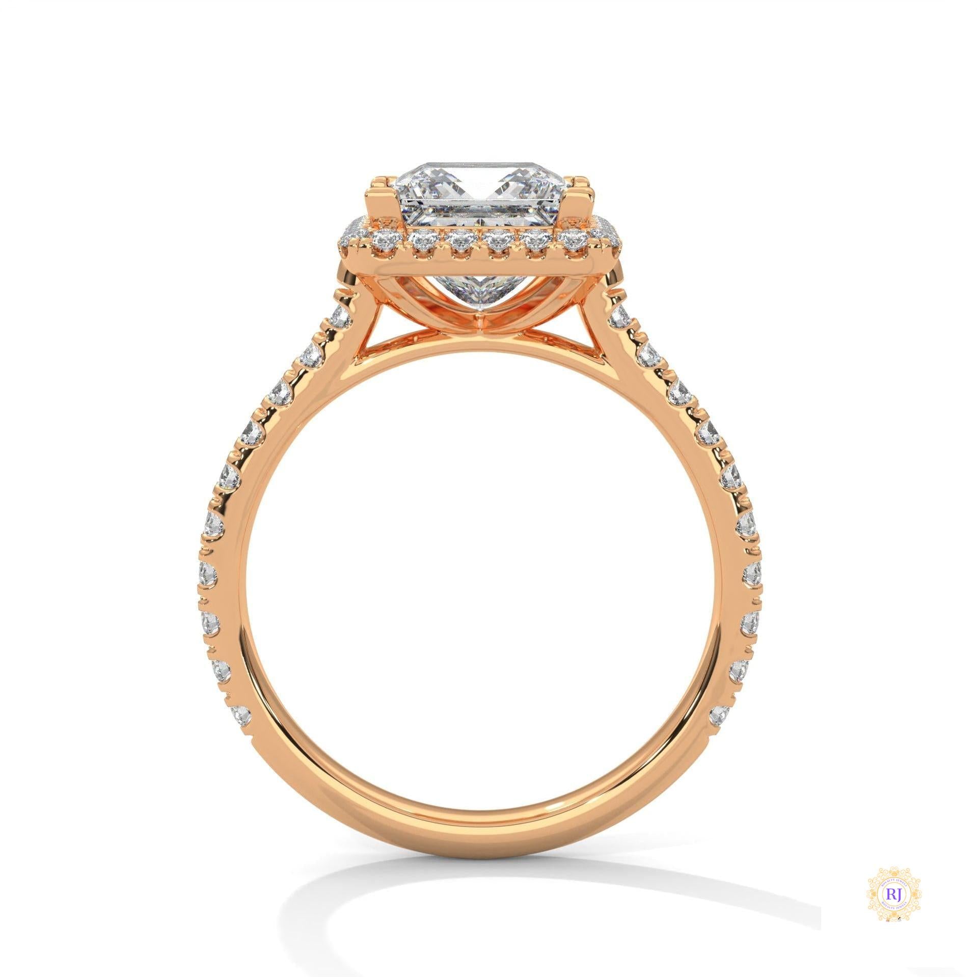 2.60 Ct. Princess Cut Halo Engagement Ring