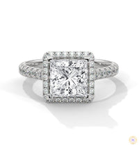 2.60 Ct. Princess Cut Halo Engagement Ring
