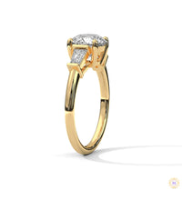 2.60 Ct. Round Lab Diamond Ring with Baguette Accents