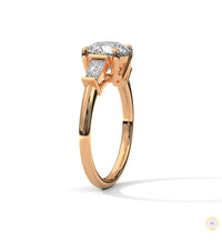 2.60 Ct. Round Lab Diamond Ring with Baguette Accents