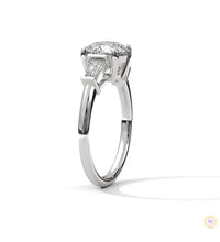 2.60 Ct. Round Lab Diamond Ring with Baguette Accents
