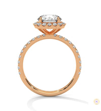 2.65 Ct. Cushion Halo Lab Diamond Ring – Pavé Band