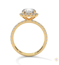 2.65 Ct. Cushion Halo Lab Diamond Ring – Pavé Band