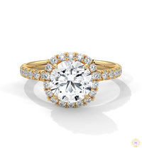 2.65 Ct. Cushion Halo Lab Diamond Ring – Pavé Band