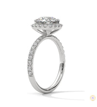 2.65 Ct. Cushion Halo Lab Diamond Ring – Pavé Band