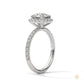 2.65 Ct. Cushion Halo Lab Diamond Ring – Pavé Band