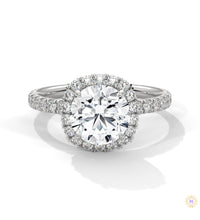 2.65 Ct. Cushion Halo Lab Diamond Ring – Pavé Band
