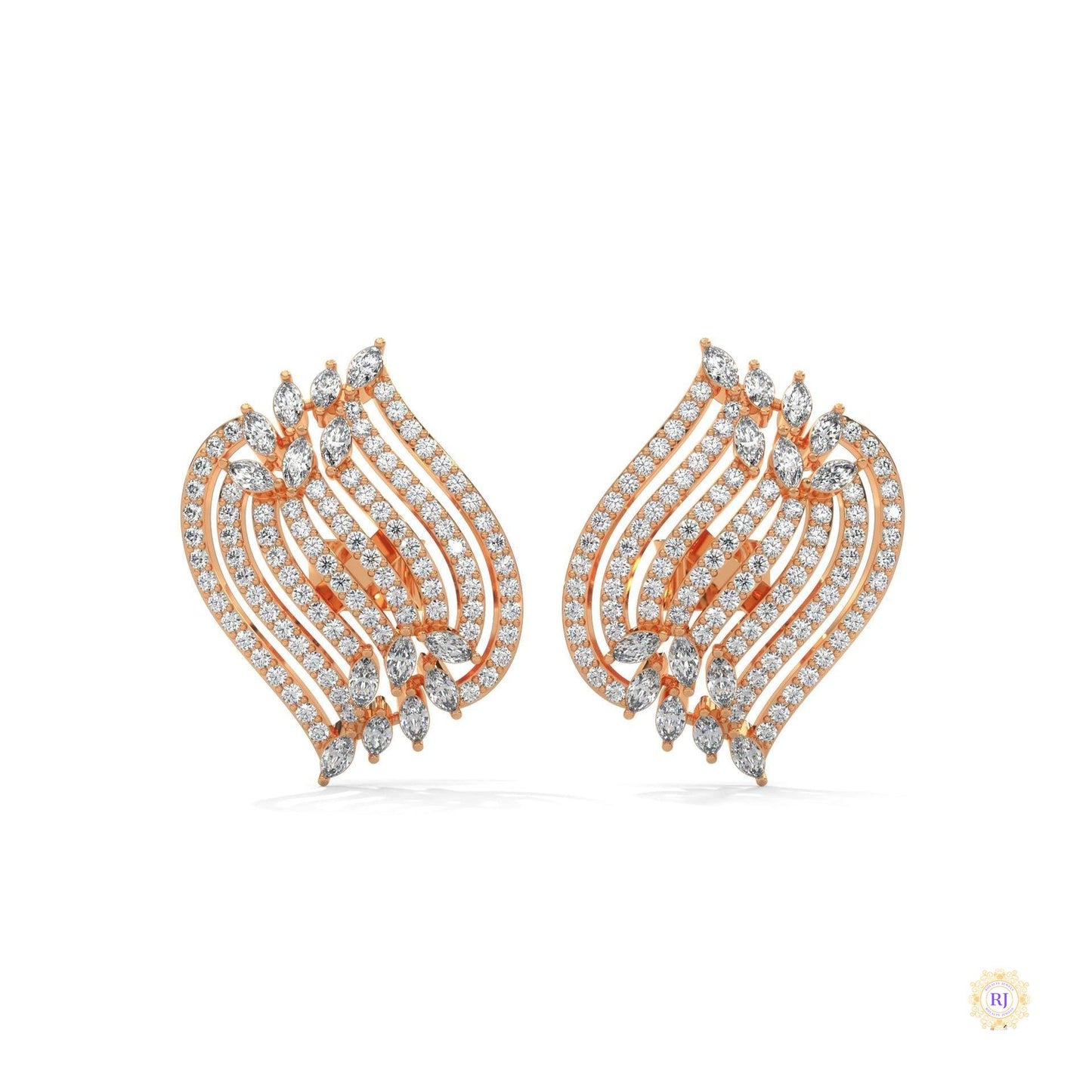 2.70 CT. Diamond Wave Statement Earrings