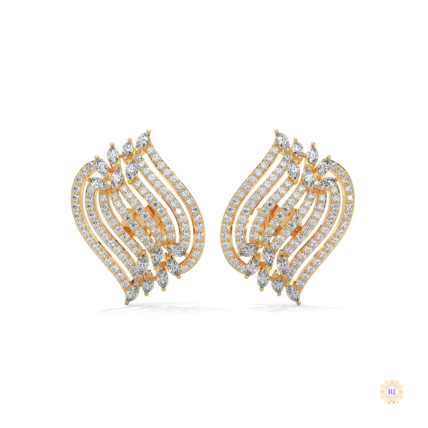2.70 CT. Diamond Wave Statement Earrings
