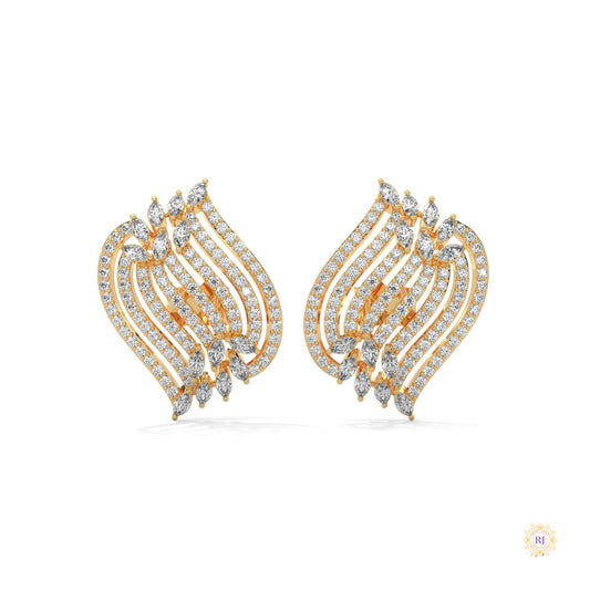 2.70 CT. Diamond Wave Statement Earrings